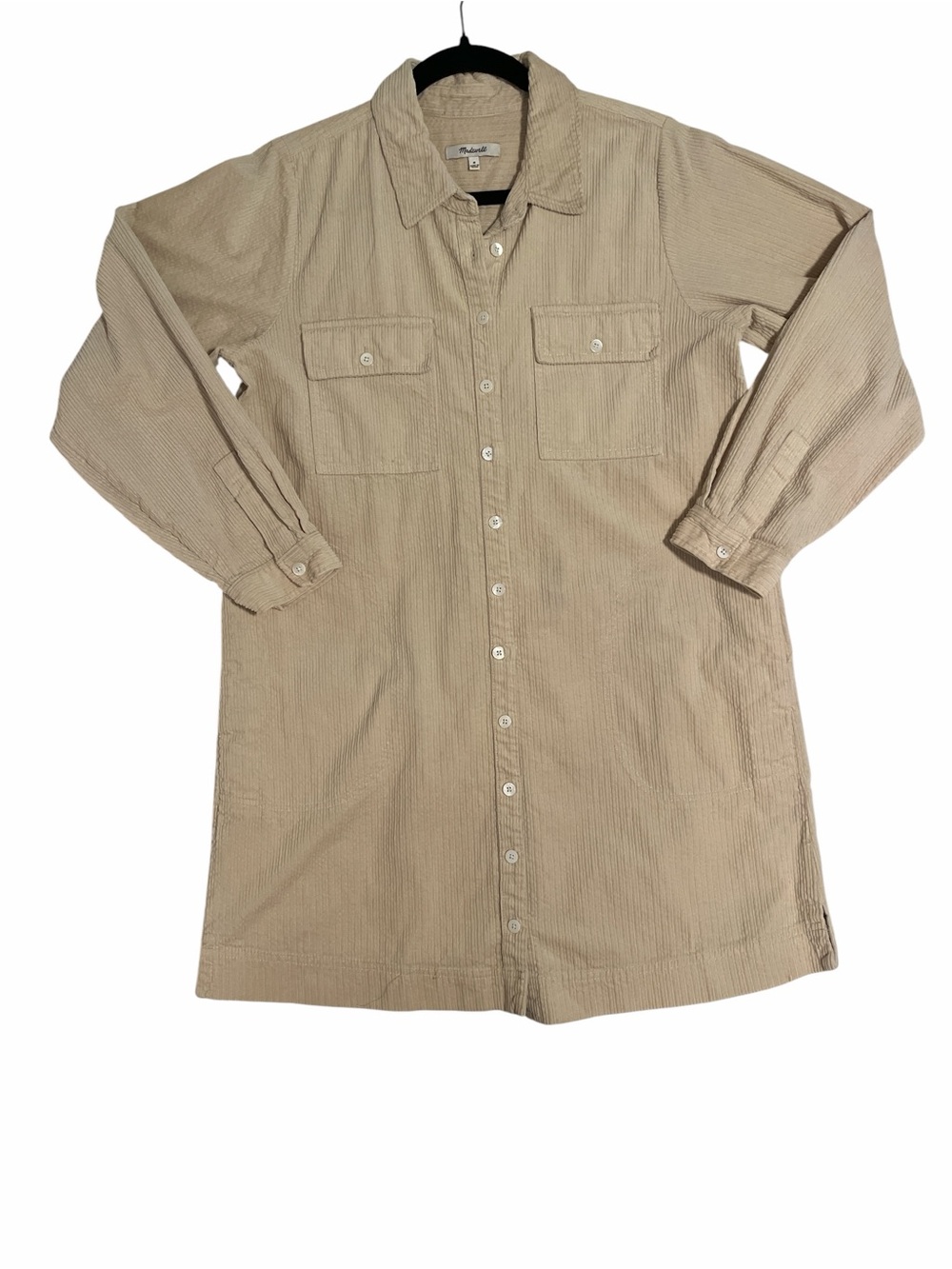 Madewell Beige Button-Down Shirt Dress